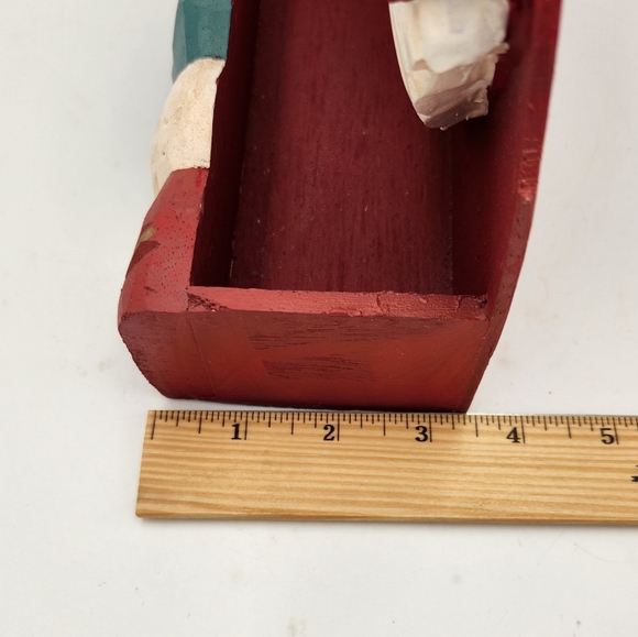 Midwest Cannon Falls Carved Santa Card Greenery Holder Box Wall Hanging - Picture 6 of 7